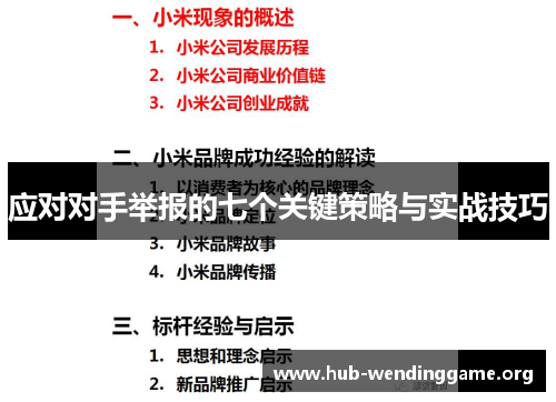 应对对手举报的七个关键策略与实战技巧 应对对手举报的七个关键策略与实战技巧