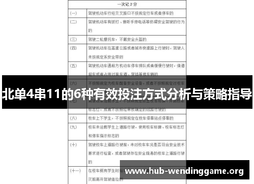 北单4串11的6种有效投注方式分析与策略指导 北单4串11的6种有效投注方式分析与策略指导