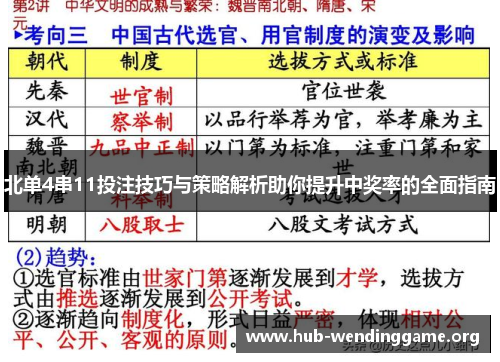 北单4串11投注技巧与策略解析助你提升中奖率的全面指南 北单4串11投注技巧与策略解析助你提升中奖率的全面指南